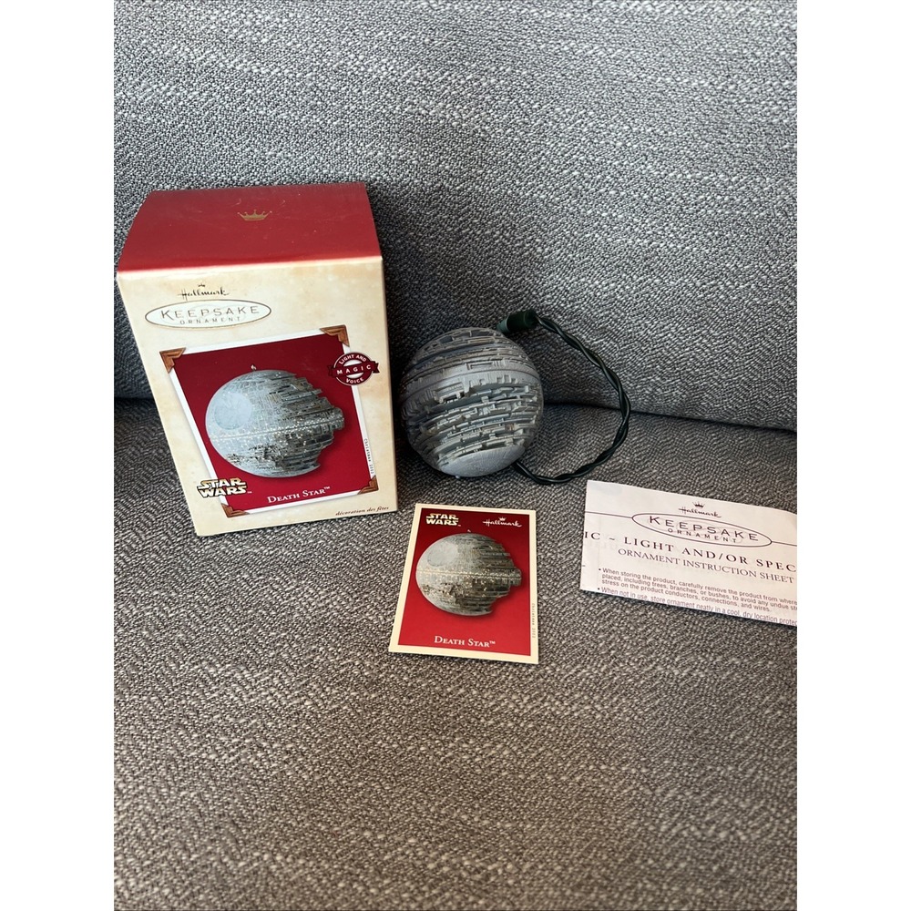 Star Wars Death Star Vintage Hallmark 2002 Keepsake Ornament Light Voice